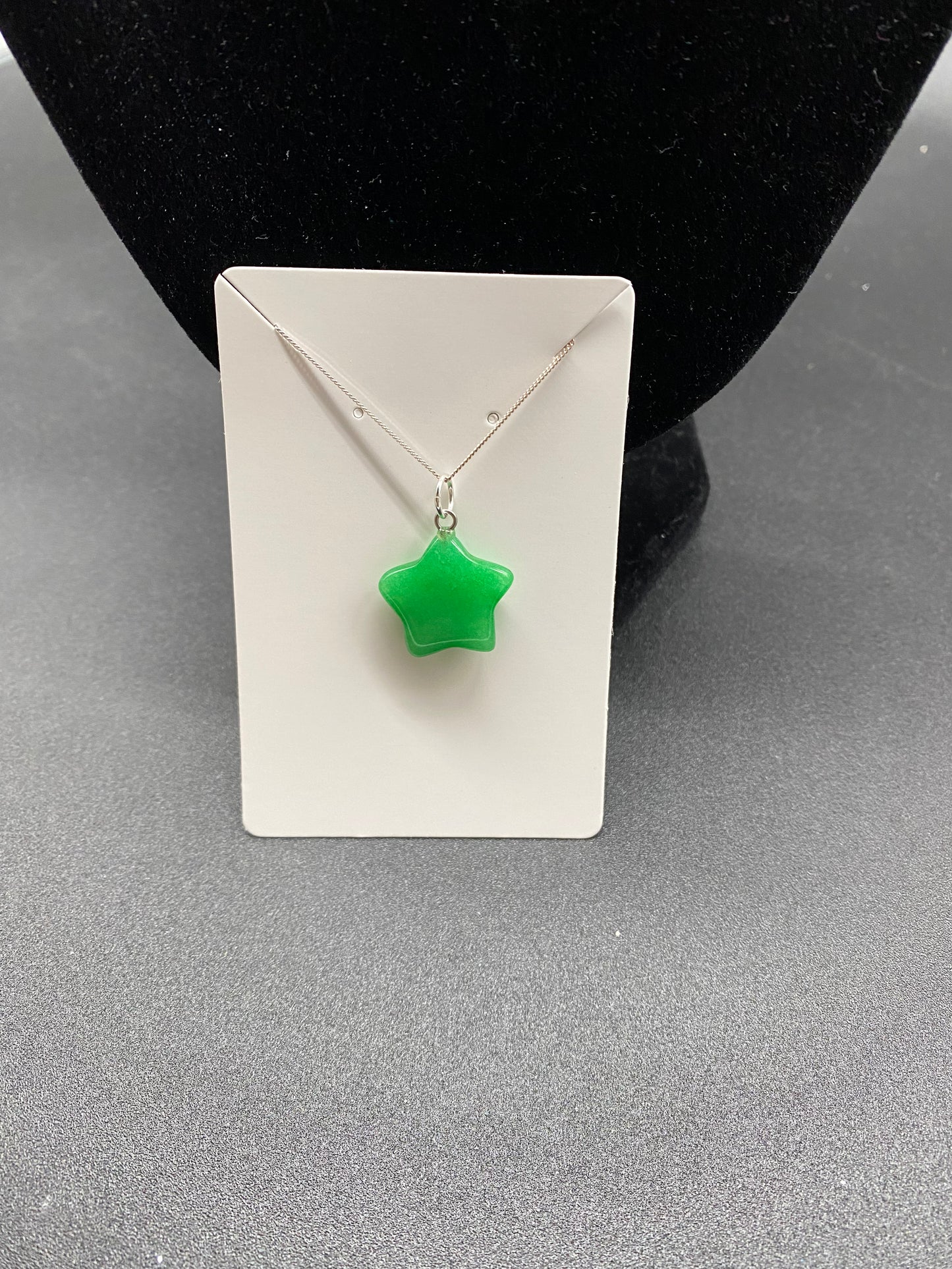 Green Aventurine Star Sterling Silver Necklace