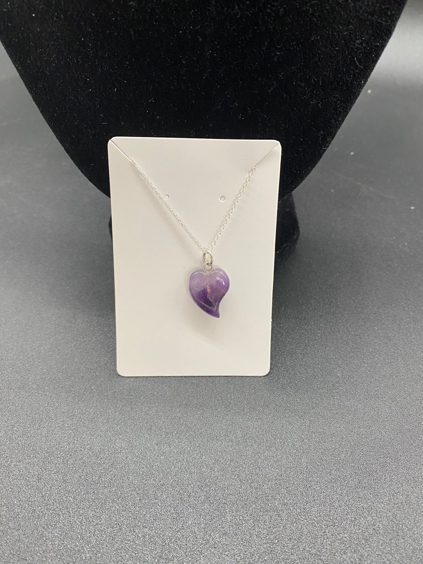 Genuine Purple Amethyst Flame Heart Necklace - 925 Sterling Silver Spirituality Jewellery