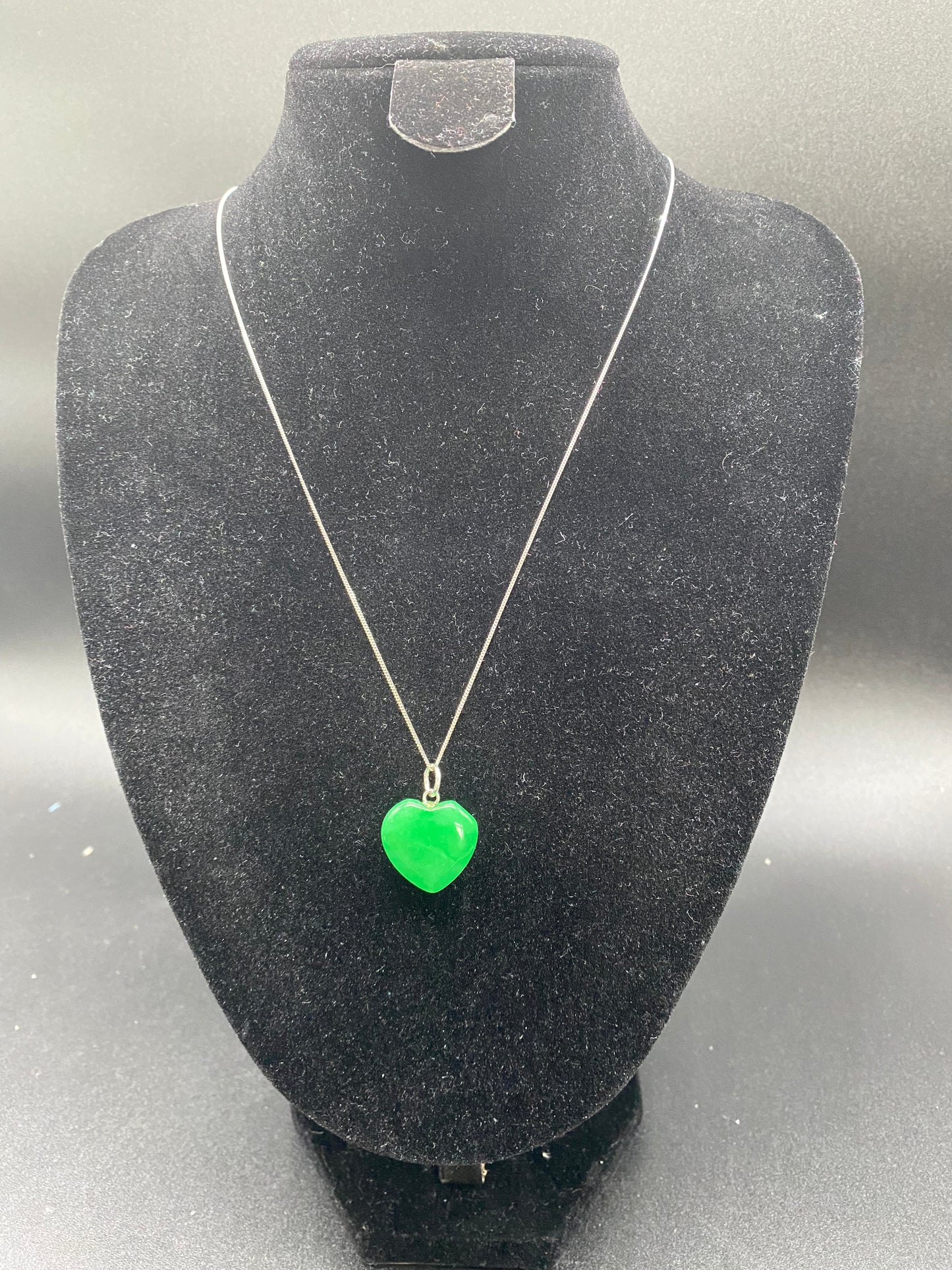 Genuine Green Aventurine Heart Necklace – 925 Sterling Silver Luck & Prosperity Jewellery
