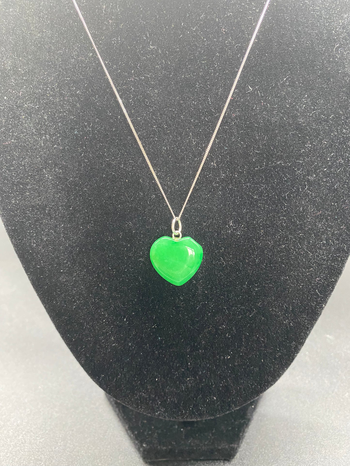 Genuine Green Aventurine Heart Necklace – 925 Sterling Silver Luck & Prosperity Jewellery