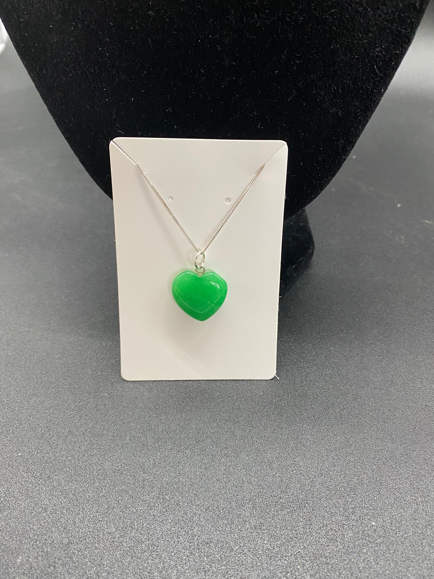 Genuine Green Aventurine Heart Necklace – 925 Sterling Silver Luck & Prosperity Jewellery