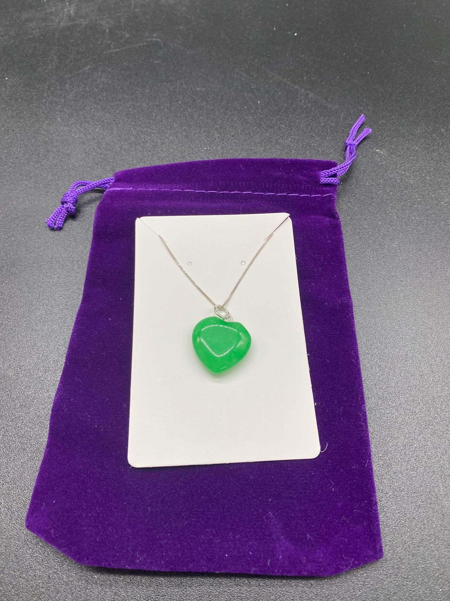Genuine Green Aventurine Heart Necklace – 925 Sterling Silver Luck & Prosperity Jewellery