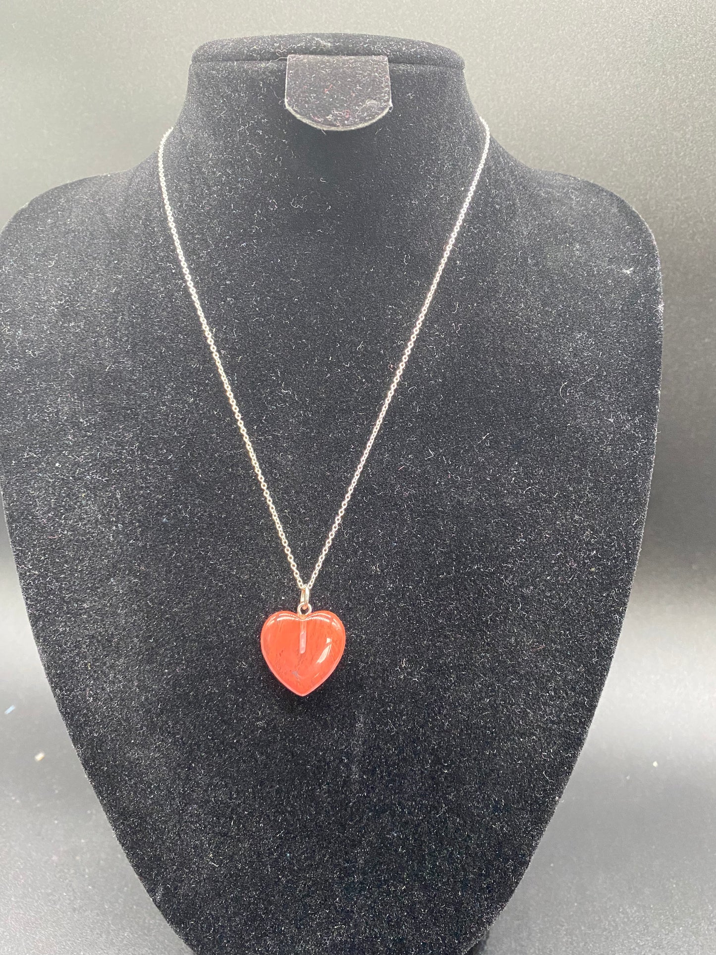 Strawberry Quartz Heart Necklace, Red Crystal Heart Pendant, Sterling Silver Dainty Chain, Love and Healing Jewellery for Her