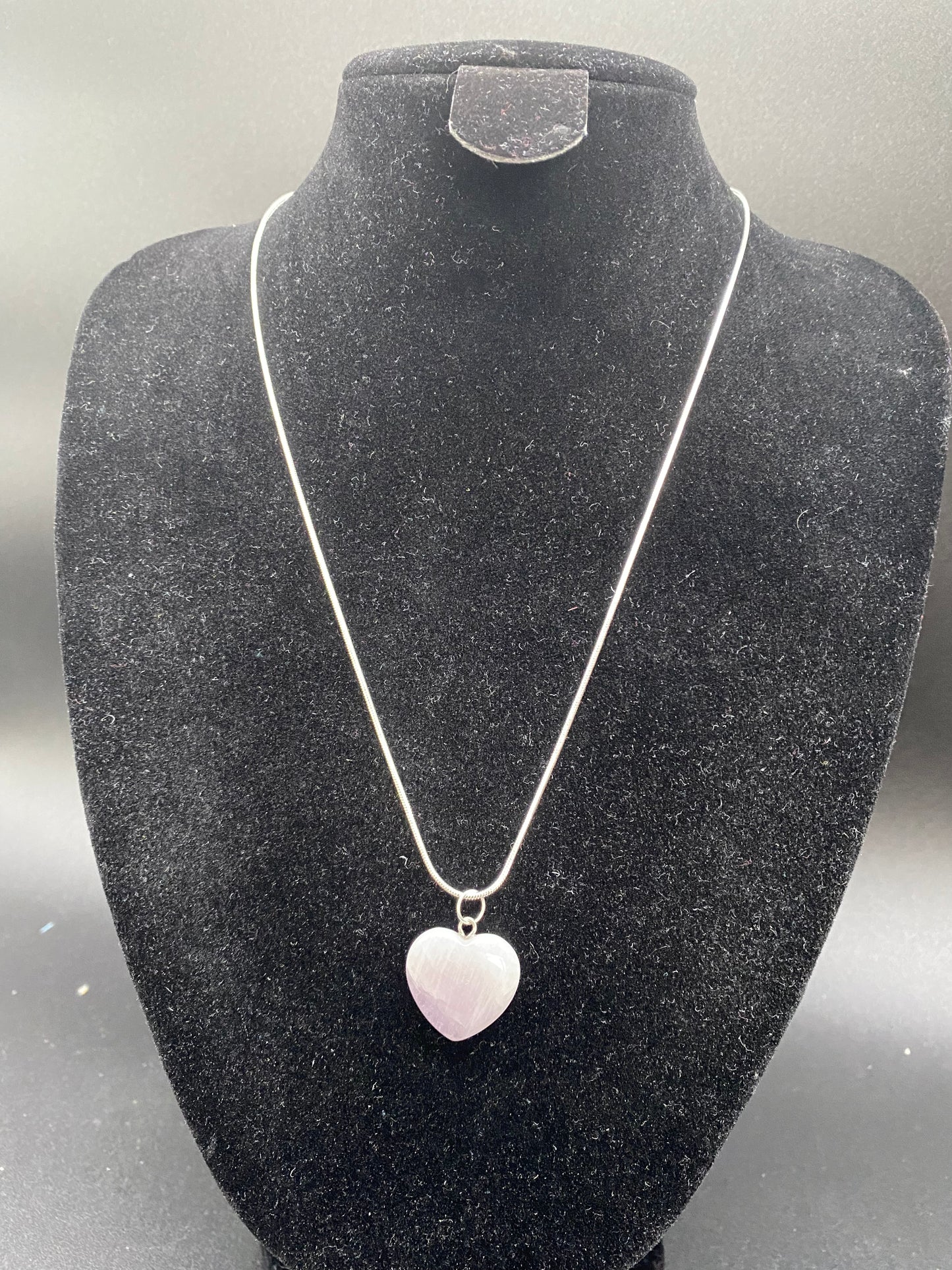 Amethyst Heart Sterling Silver Necklace