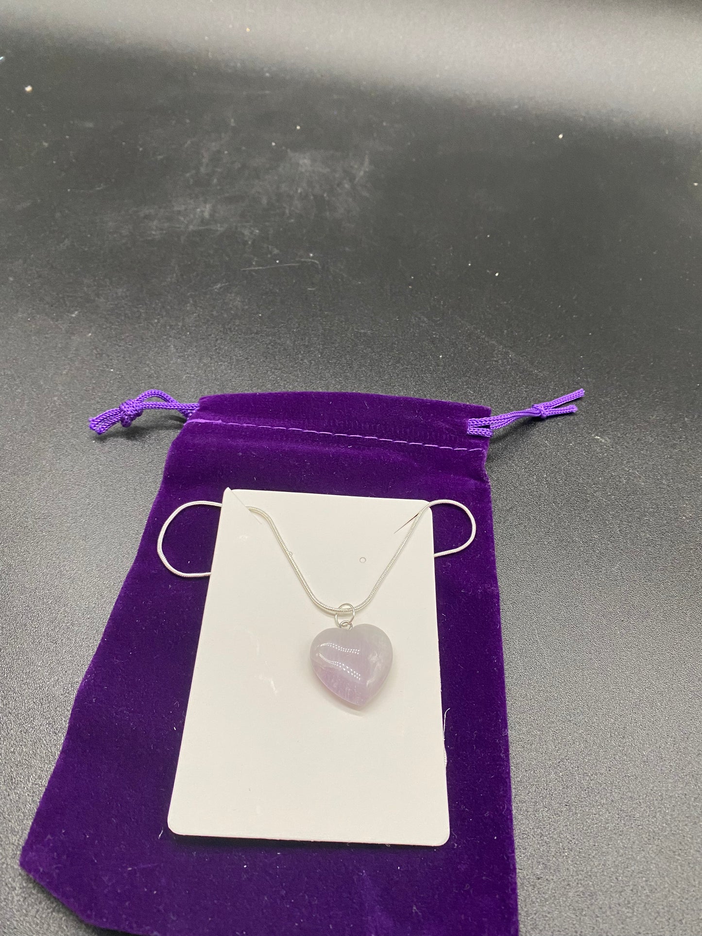 Amethyst Heart Sterling Silver Necklace