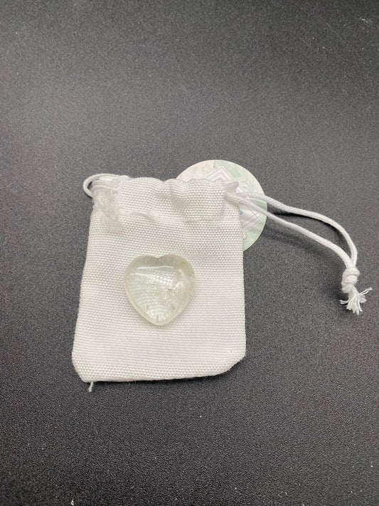 Natural Clear Quartz Polished Heart - 6cm (Includes Gift Bag)