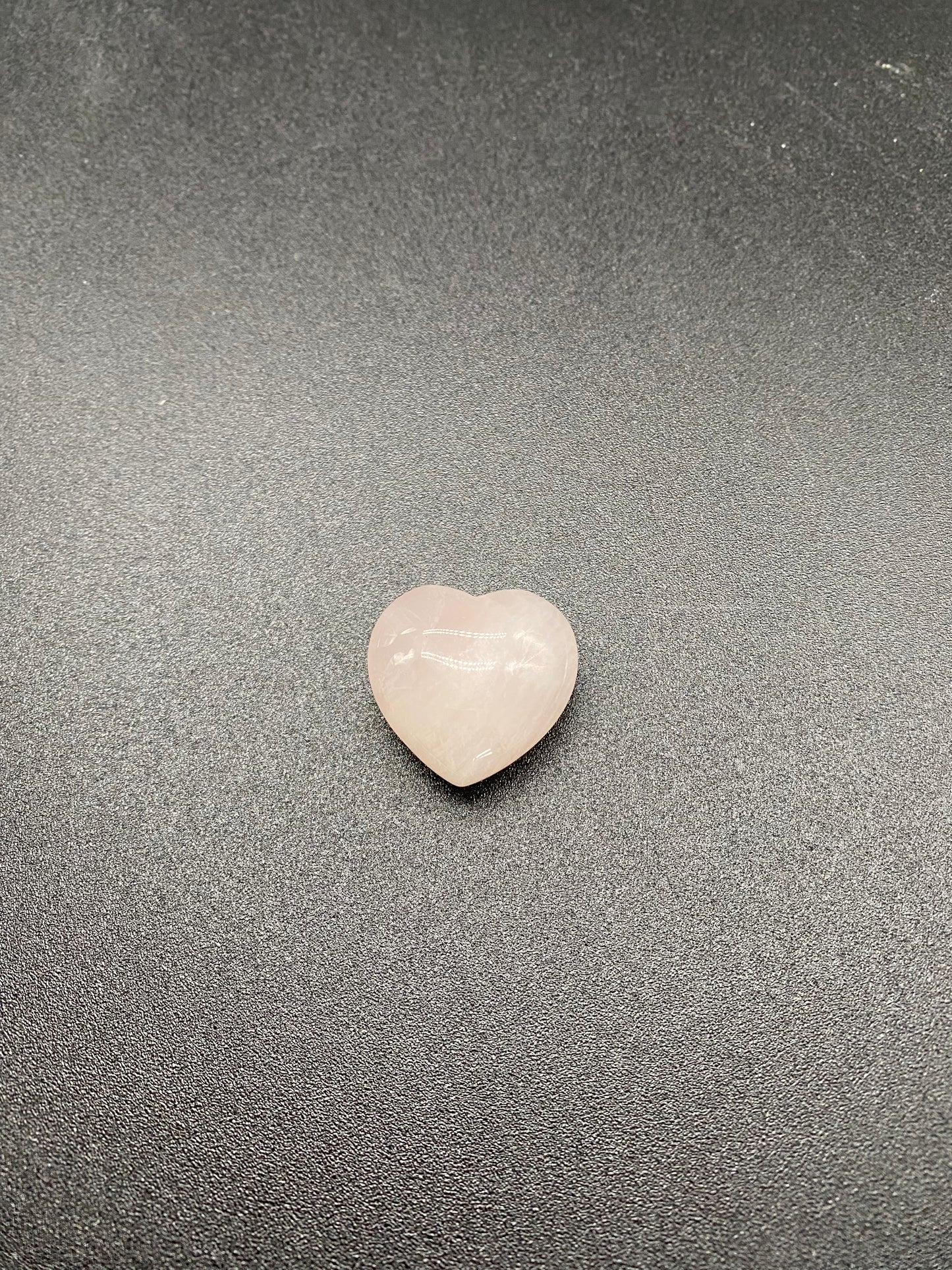 Polished Rose Quartz Heart with White Drawstring Gift Bag