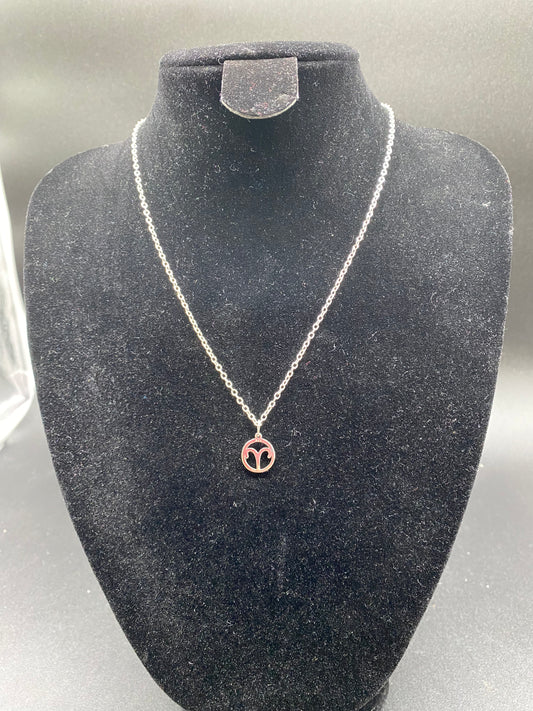 Aries Zodiac Sign Pendant Necklace in 925 Sterling Silver