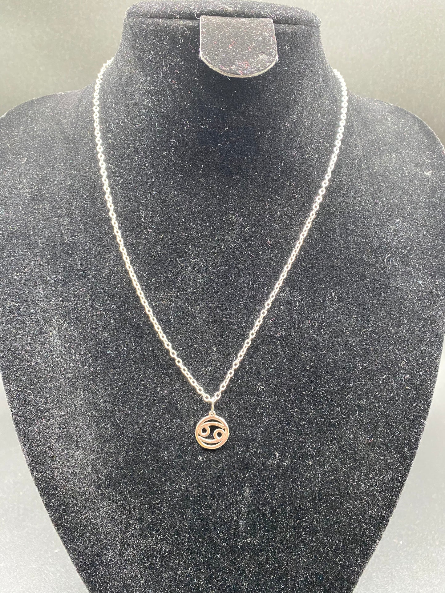 Cancer Zodiac Sign Pendant Necklace in 925 Sterling Silver