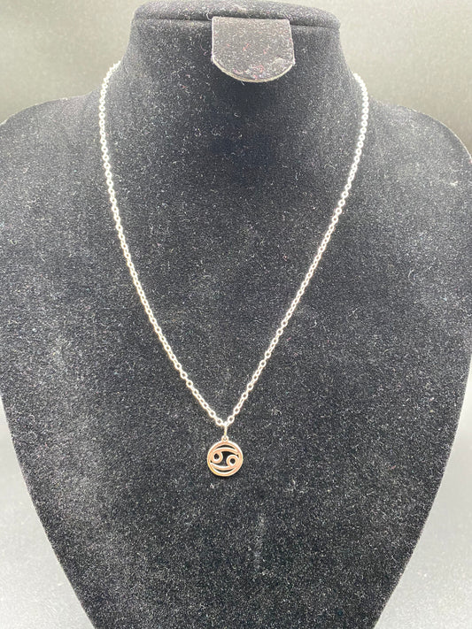 Cancer Zodiac Sign Pendant Necklace in 925 Sterling Silver