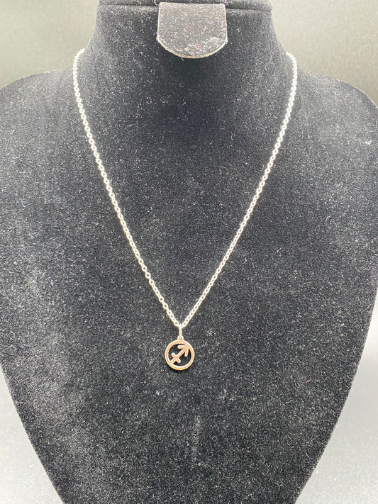 Sagittarius Zodiac Sign Pendant Necklace in 925 Sterling Silver