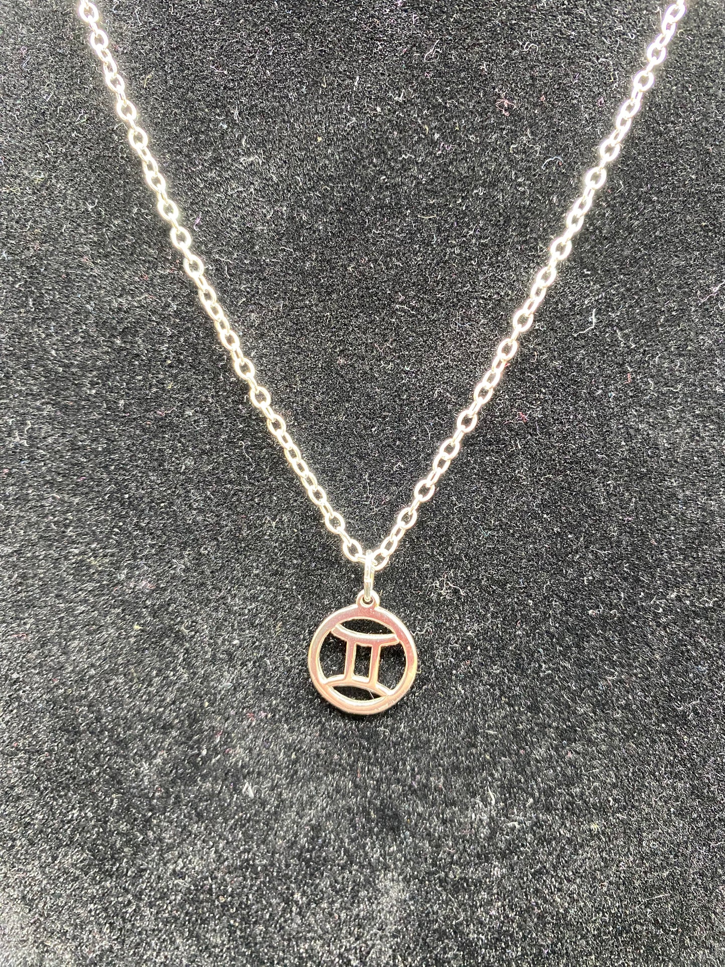 Gemini Zodiac Sign Pendant Necklace in 925 Sterling Silver