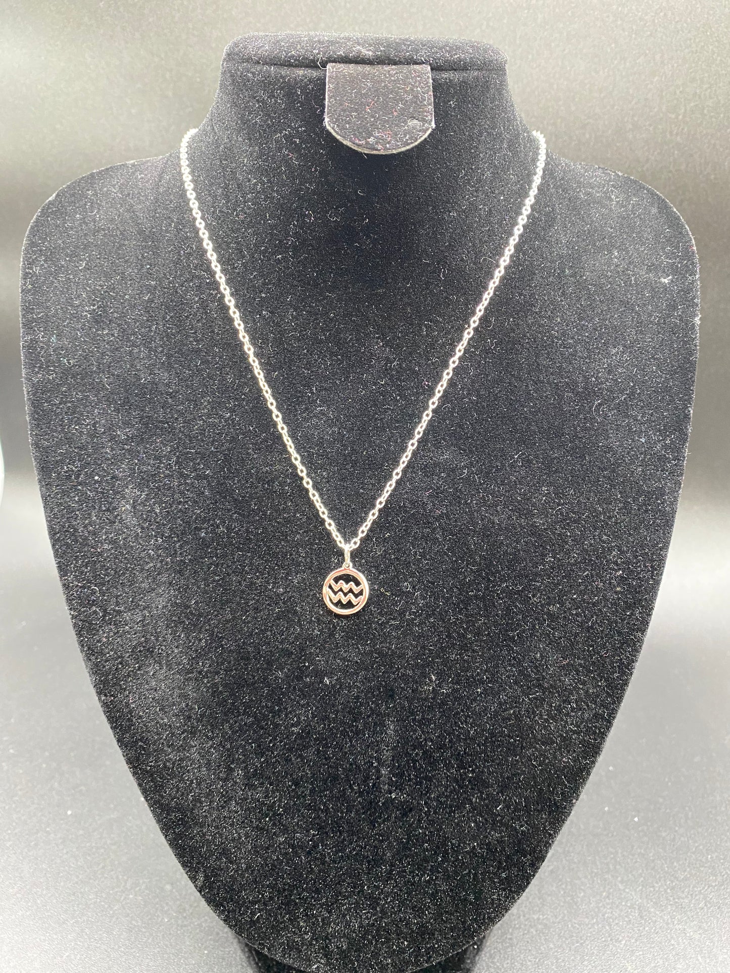Aquarius 925 Sterling Silver Zodiac Necklace | Personalised Star Sign Pendant