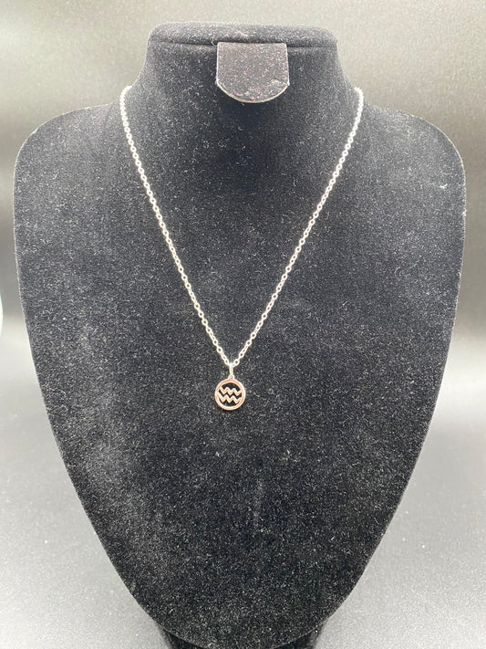 Aquarius 925 Sterling Silver Zodiac Necklace | Personalised Star Sign Pendant