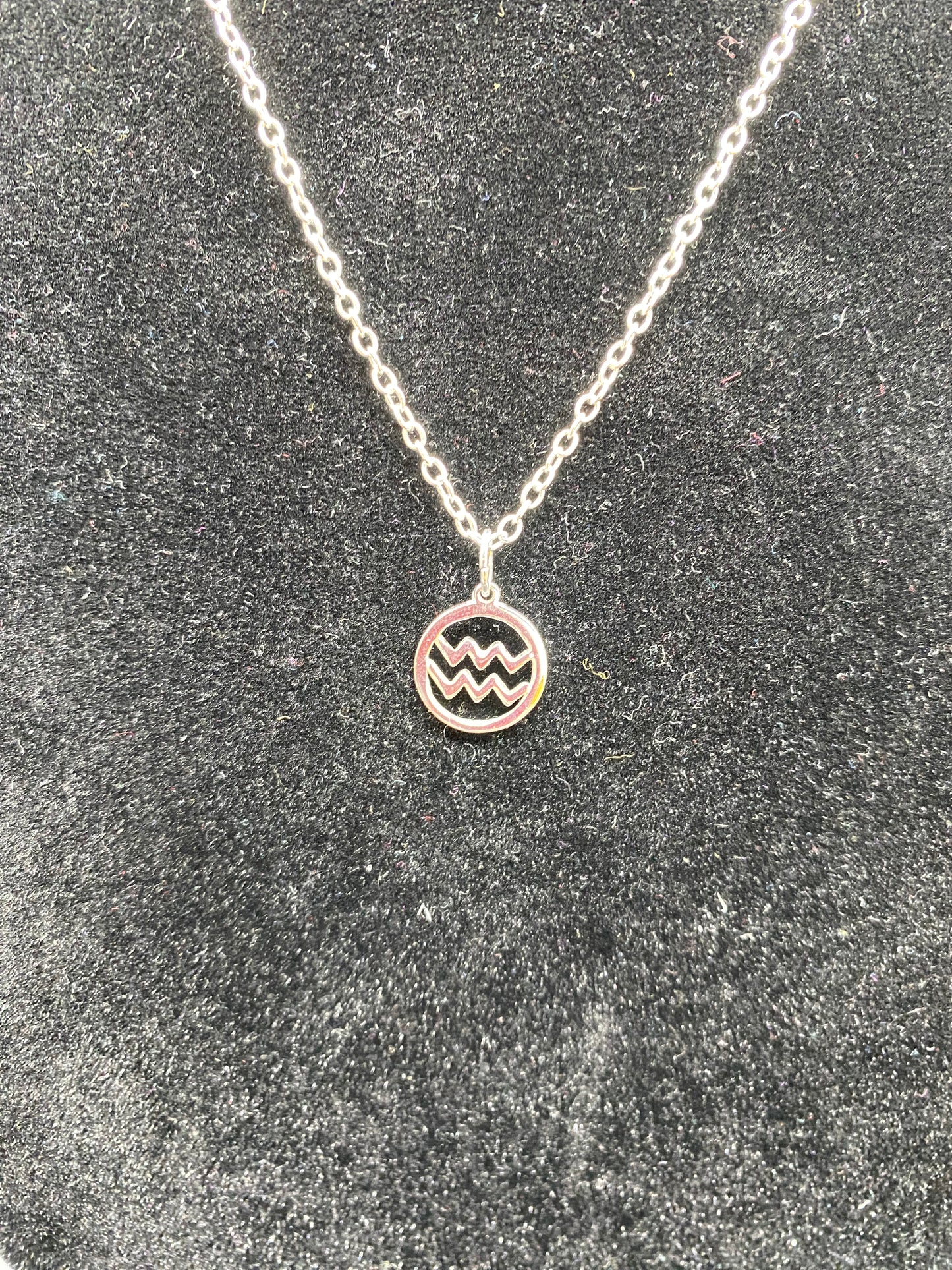 Aquarius 925 Sterling Silver Zodiac Necklace | Personalised Star Sign Pendant