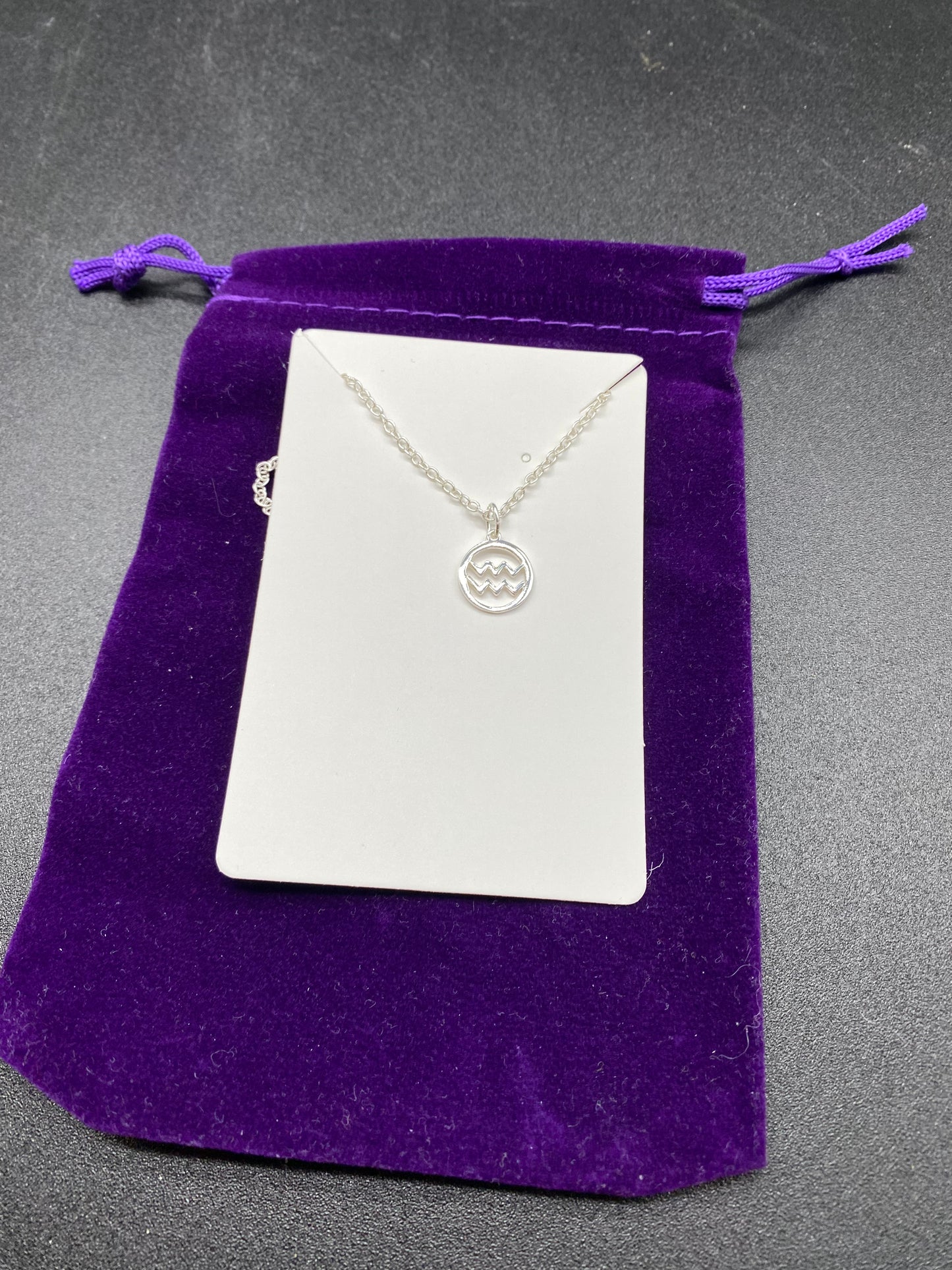Aquarius 925 Sterling Silver Zodiac Necklace | Personalised Star Sign Pendant