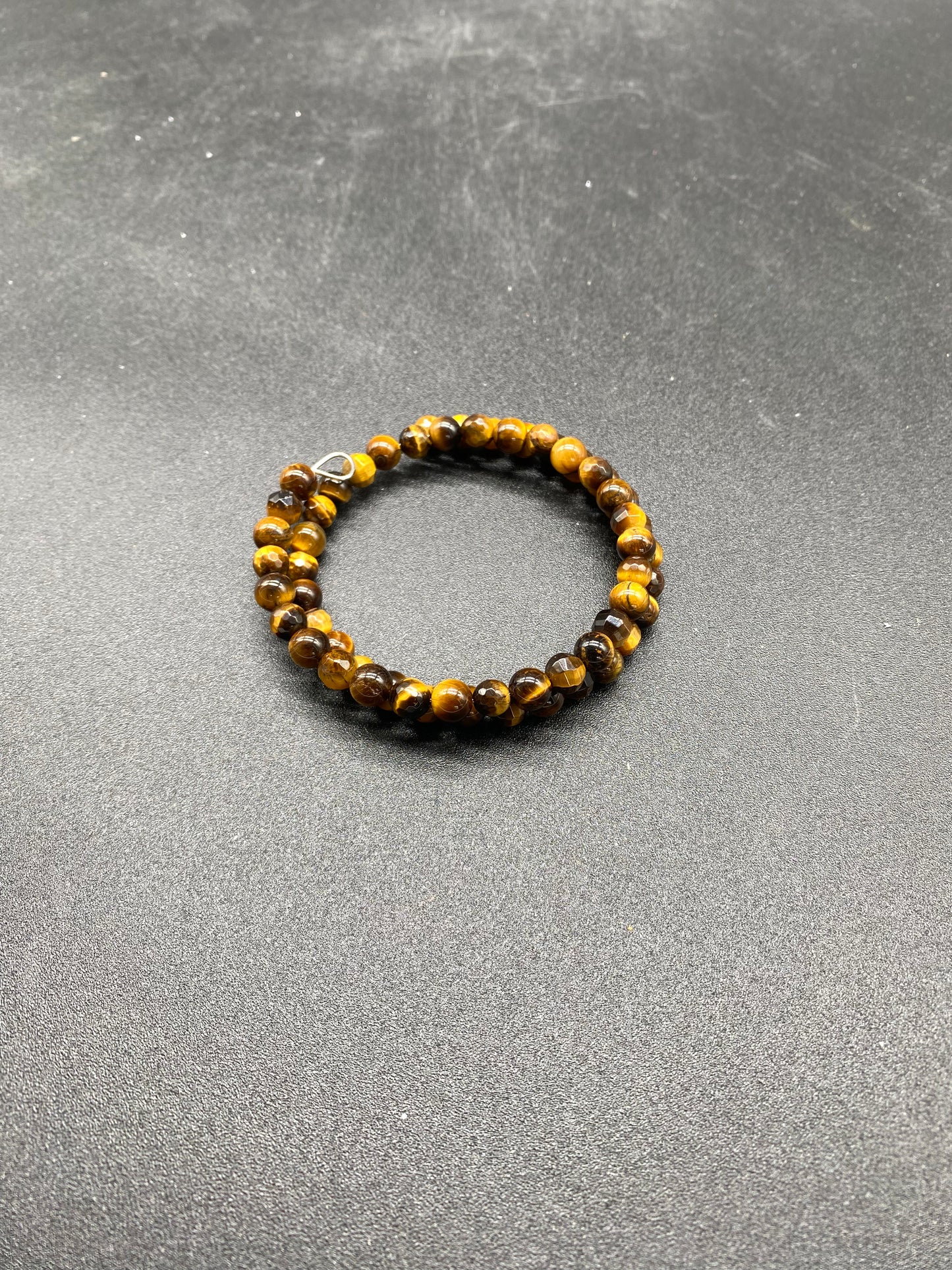 Tiger's Eye Crystal Memory Wire Bracelet