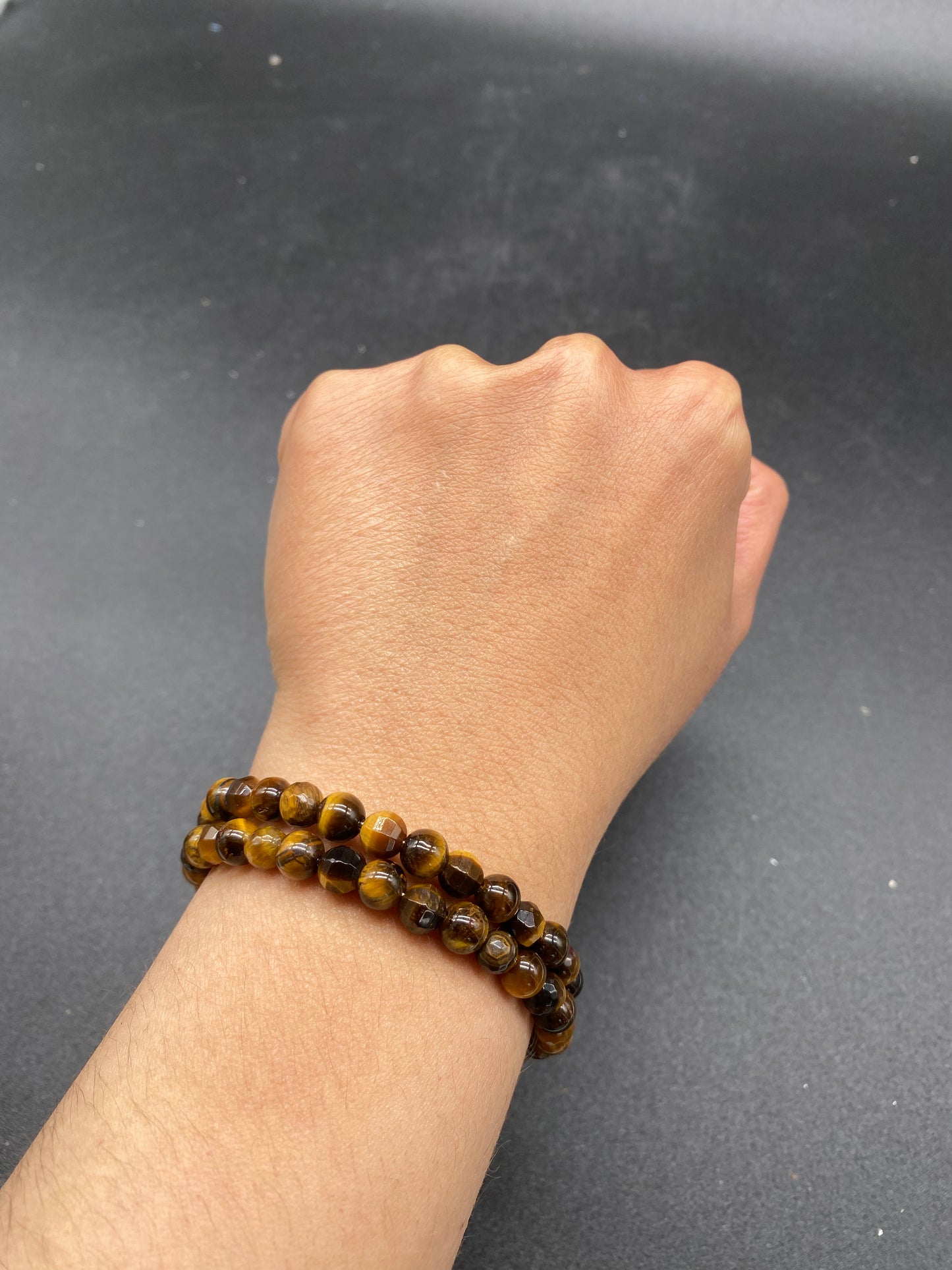 Tiger's Eye Crystal Memory Wire Bracelet