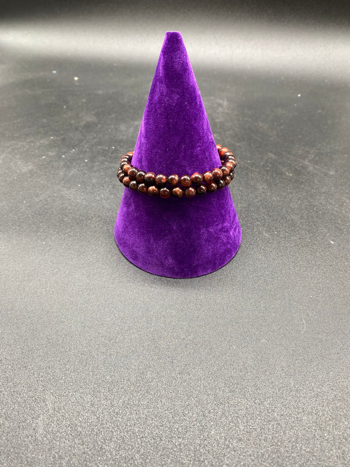 Red Tiger's Eye Crystal Memory Wire Bracelet