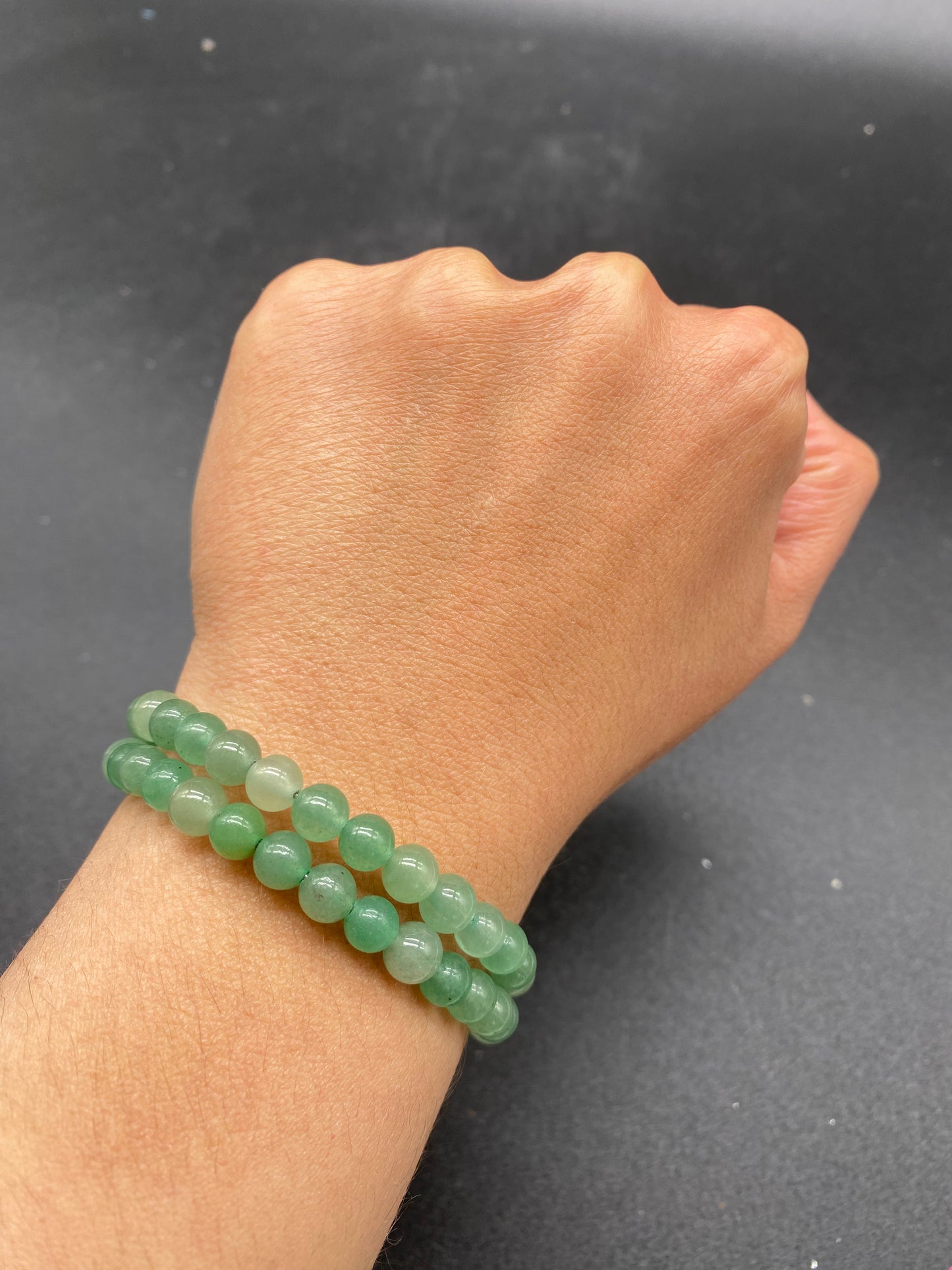 Green Aventurine Crystal Memory Wire Bracelet