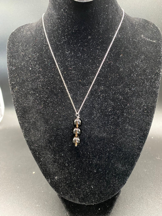 10mm Smokey Quartz Sterling Silver Necklace