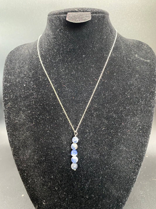 Blue Spot Jasper Sterling Silver Necklace