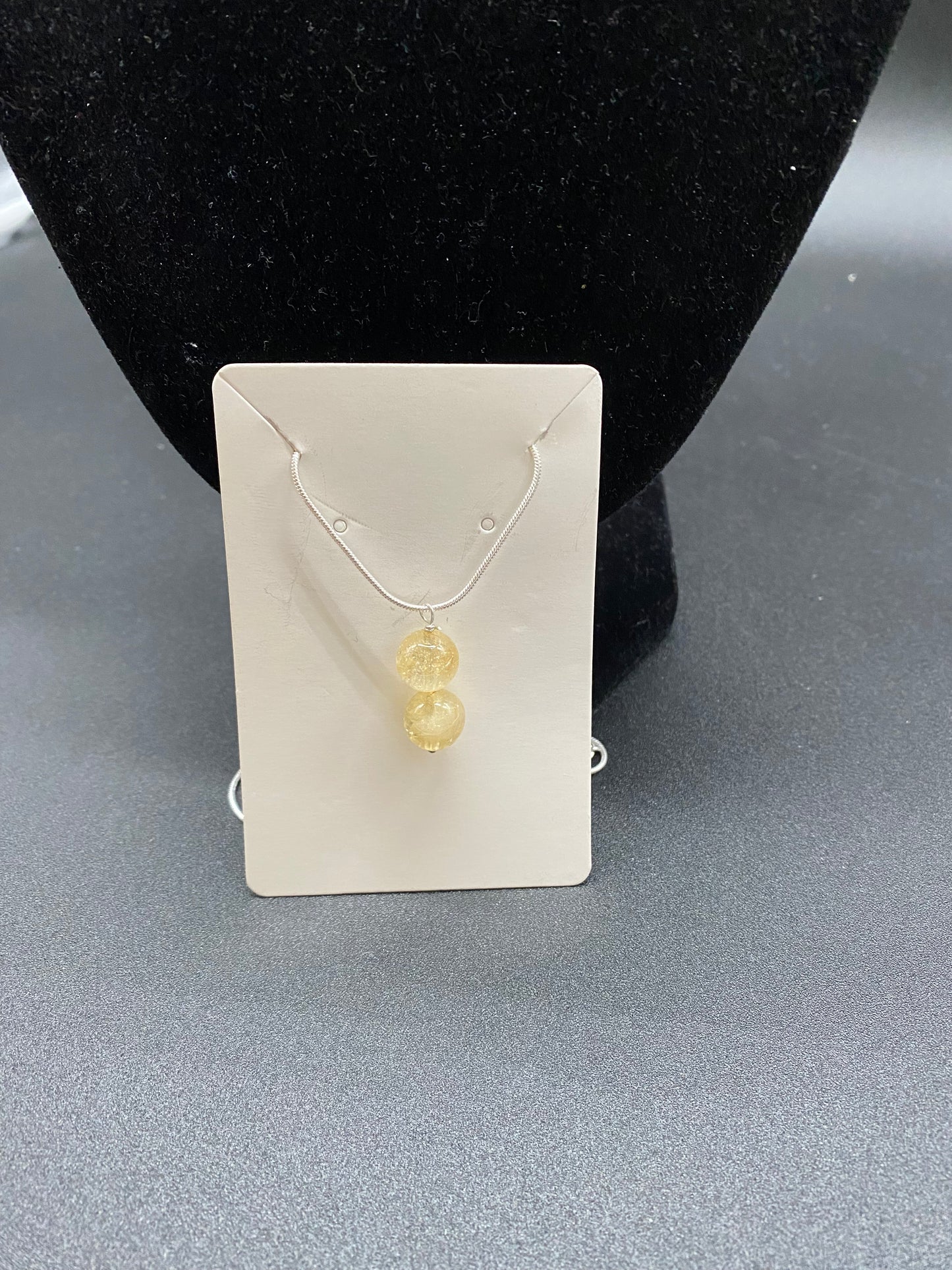 12mm Citrine Sterling Silver Necklace
