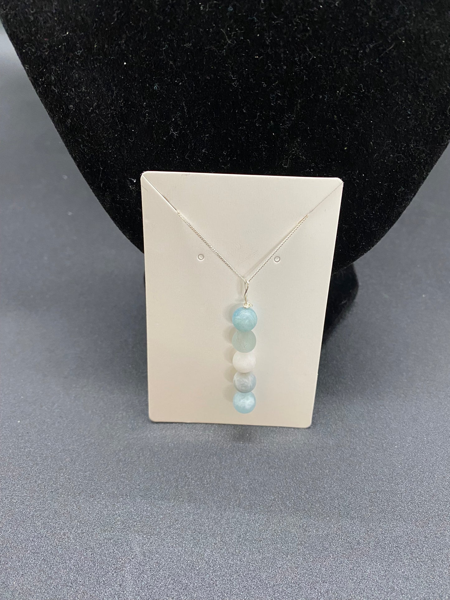 Frosted Aquamarine Sterling Silver Necklace