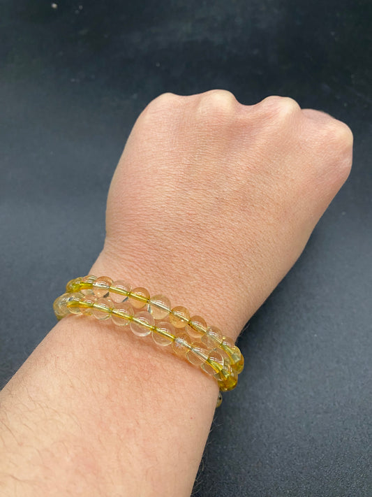 6mm Citrine Memory Wire Bracelet