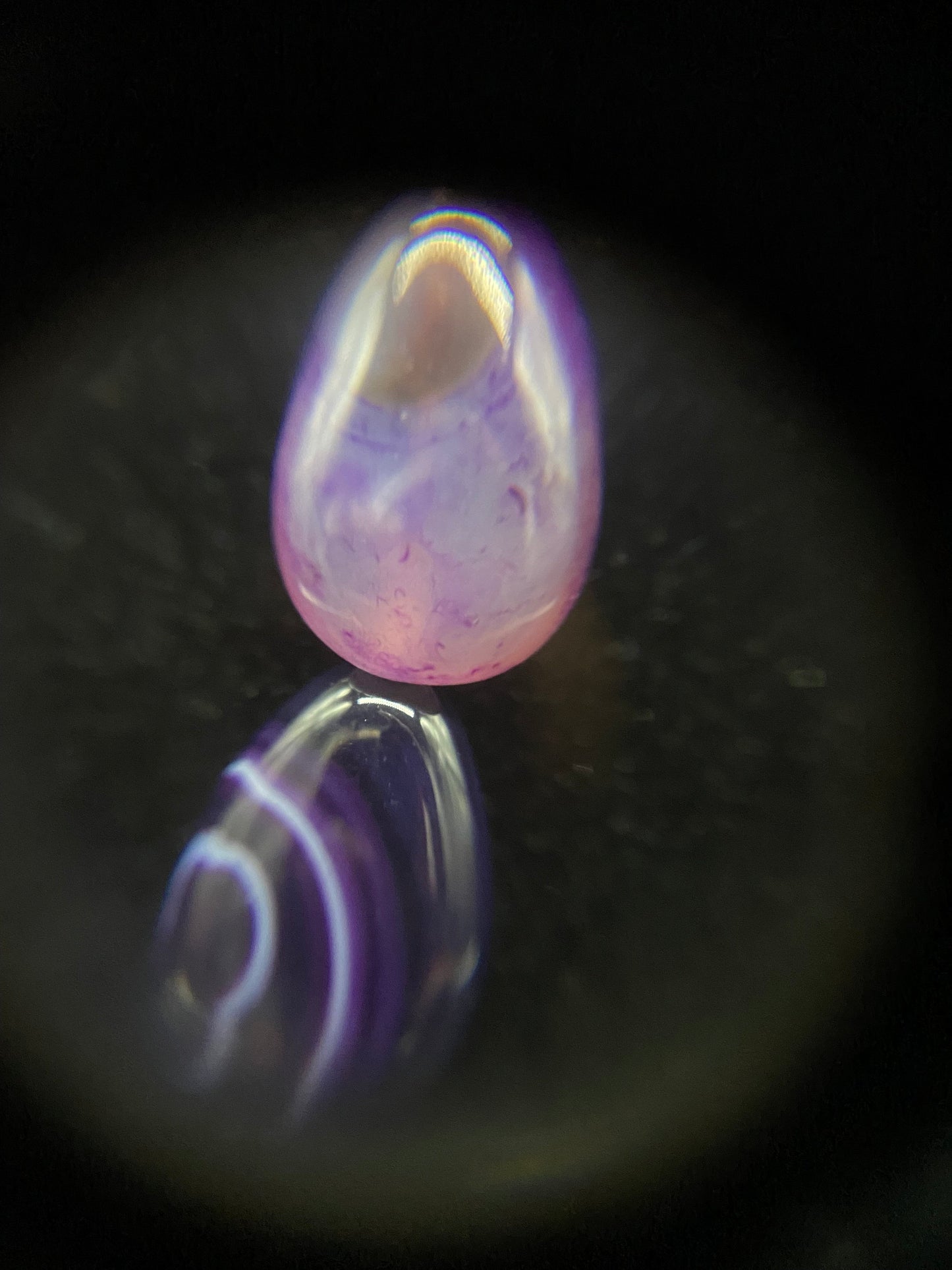 Purple Banded Agate Sterling Silver Drop Necklace