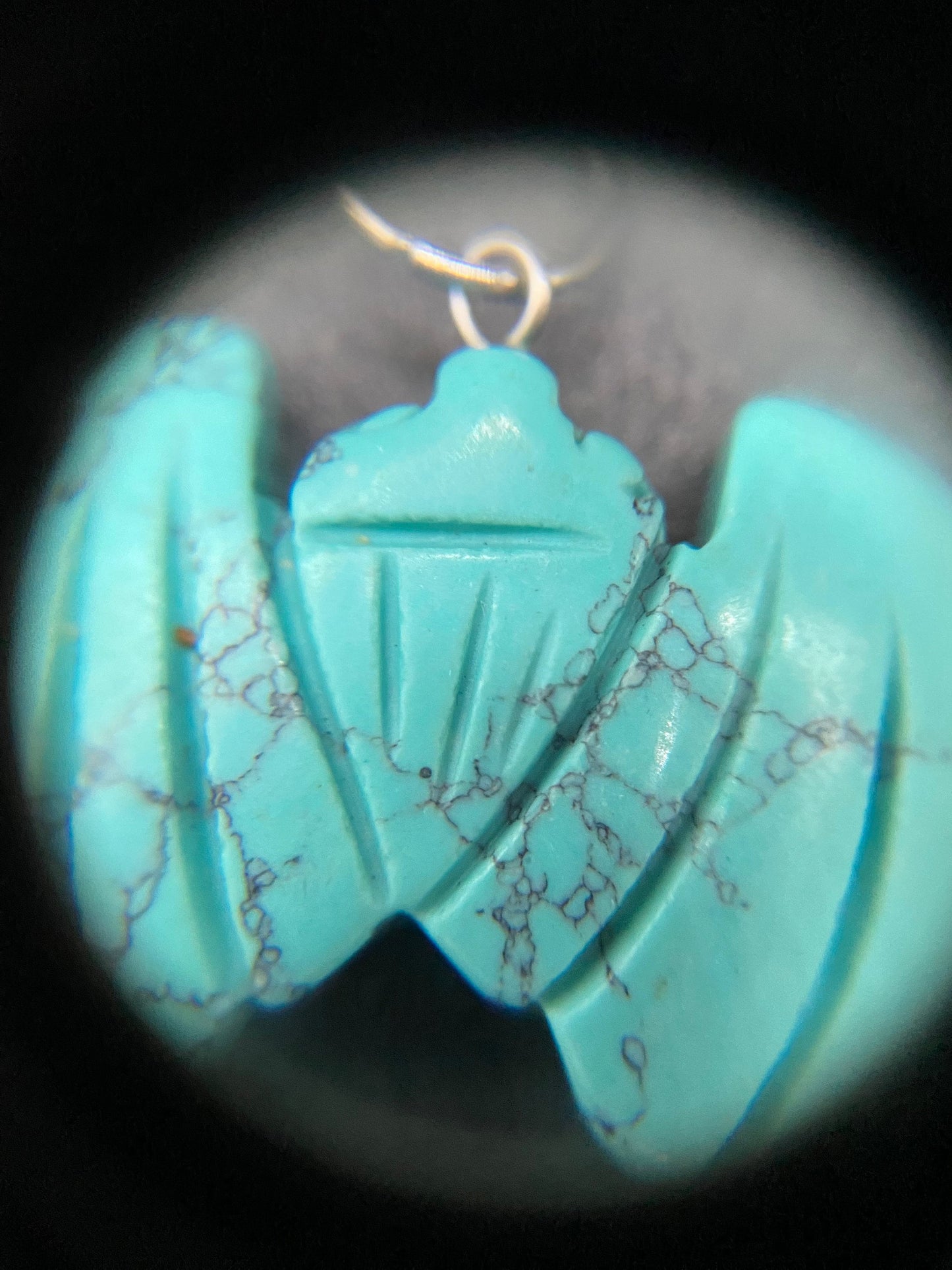Turquoise Howlite Bat Sterling Silver Necklace