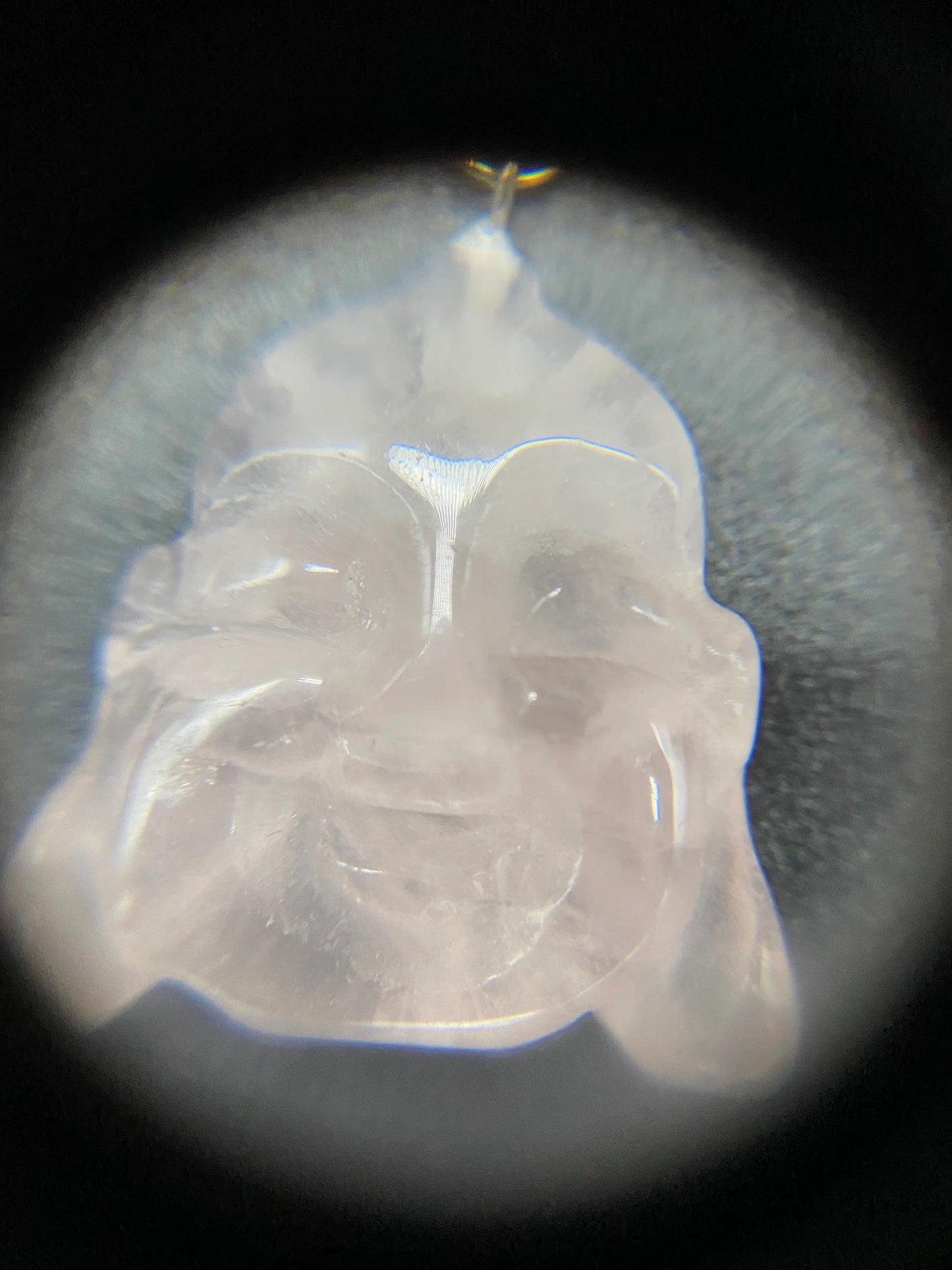 Rose Quartz Carved Buddha Pendant Sterling Silver Necklace