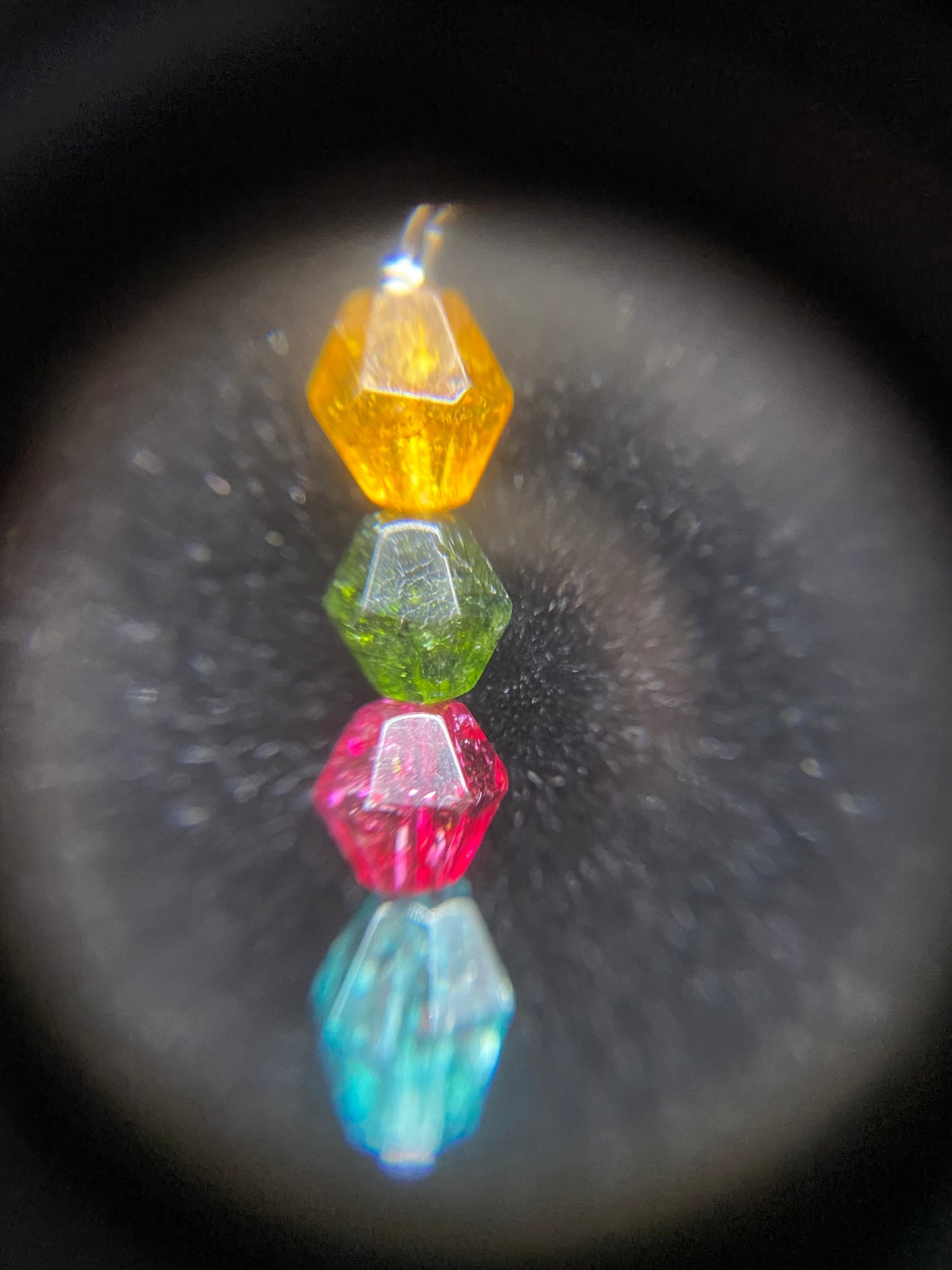 Multi Coloured Crackle Quartz Sterling Silver Necklace