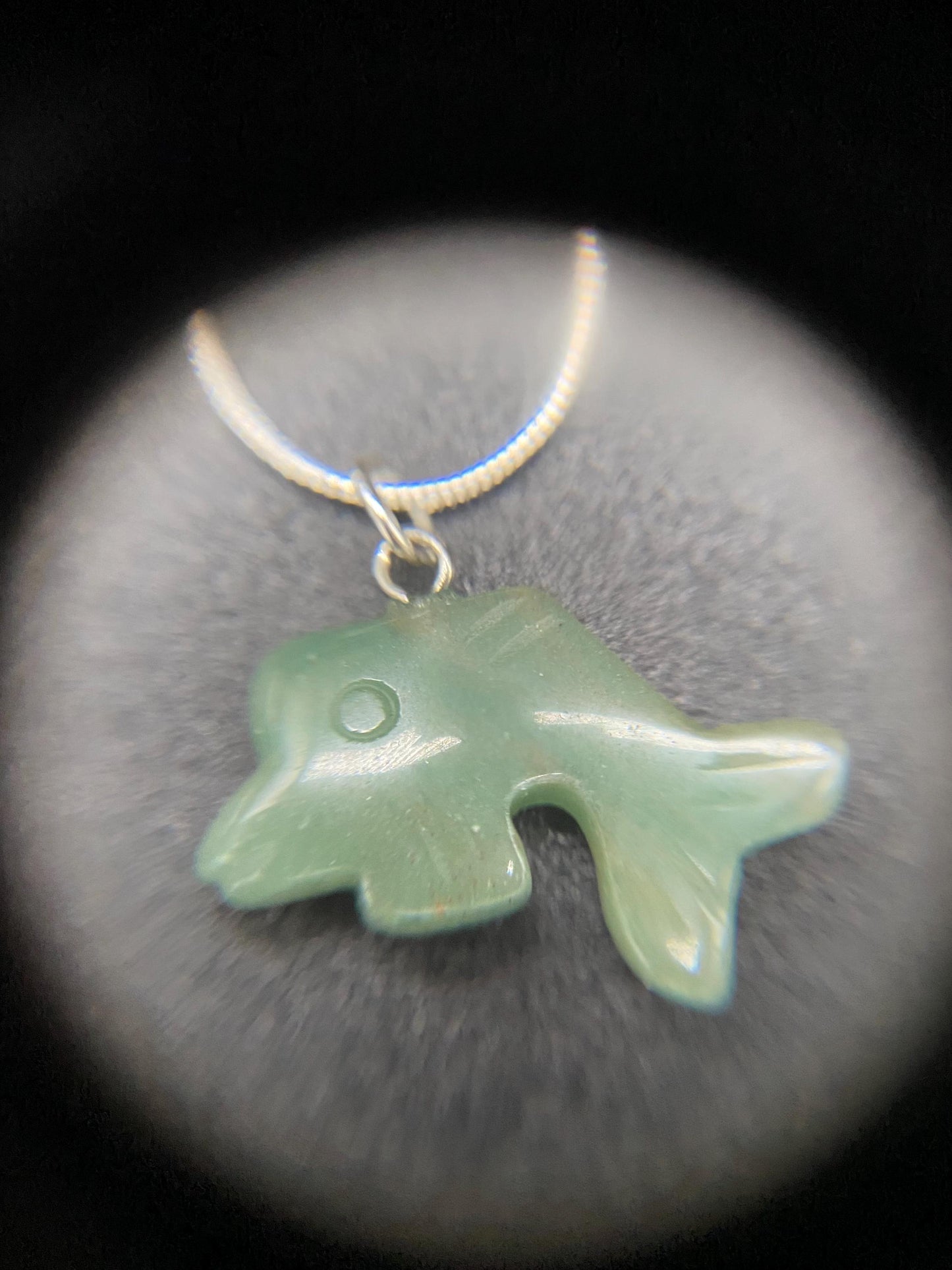 Green Aventurine Dolphin Sterling Silver Necklace