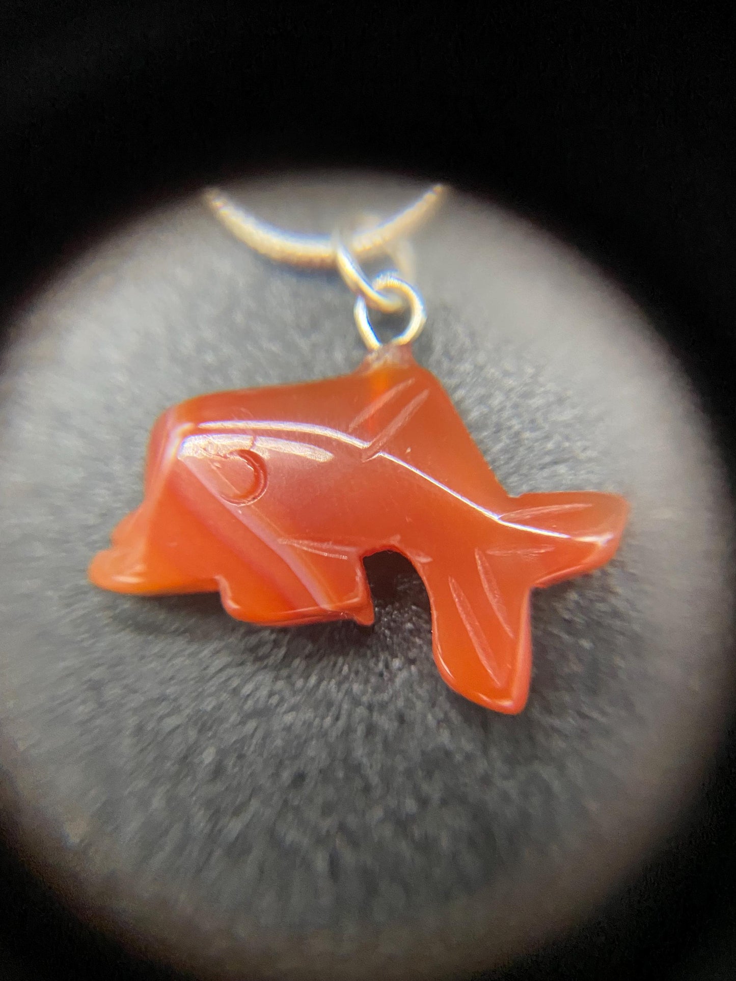 Carnelian Dolphin Pendant Sterling Silver Necklace