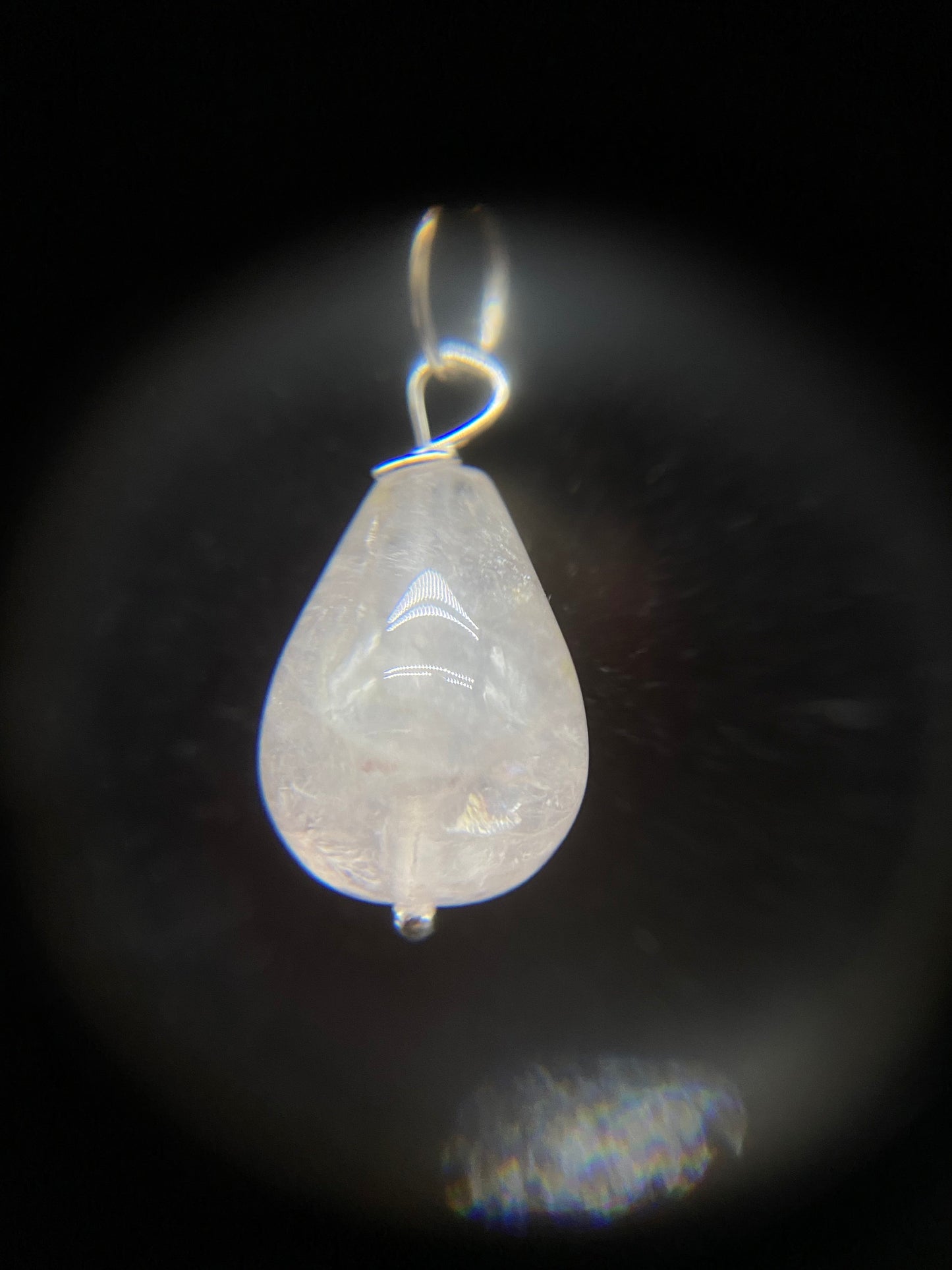 Rose Quartz Teardrop Pendant Sterling Silver Necklace