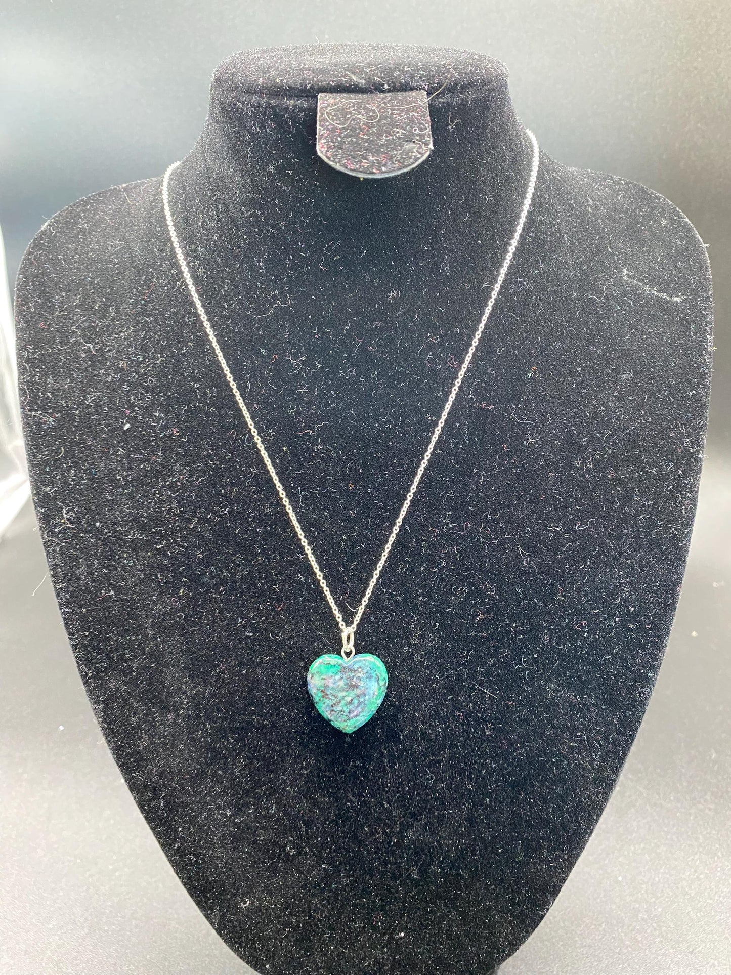 Ruby Zoisite Heart Pendant Sterling Silver Necklace
