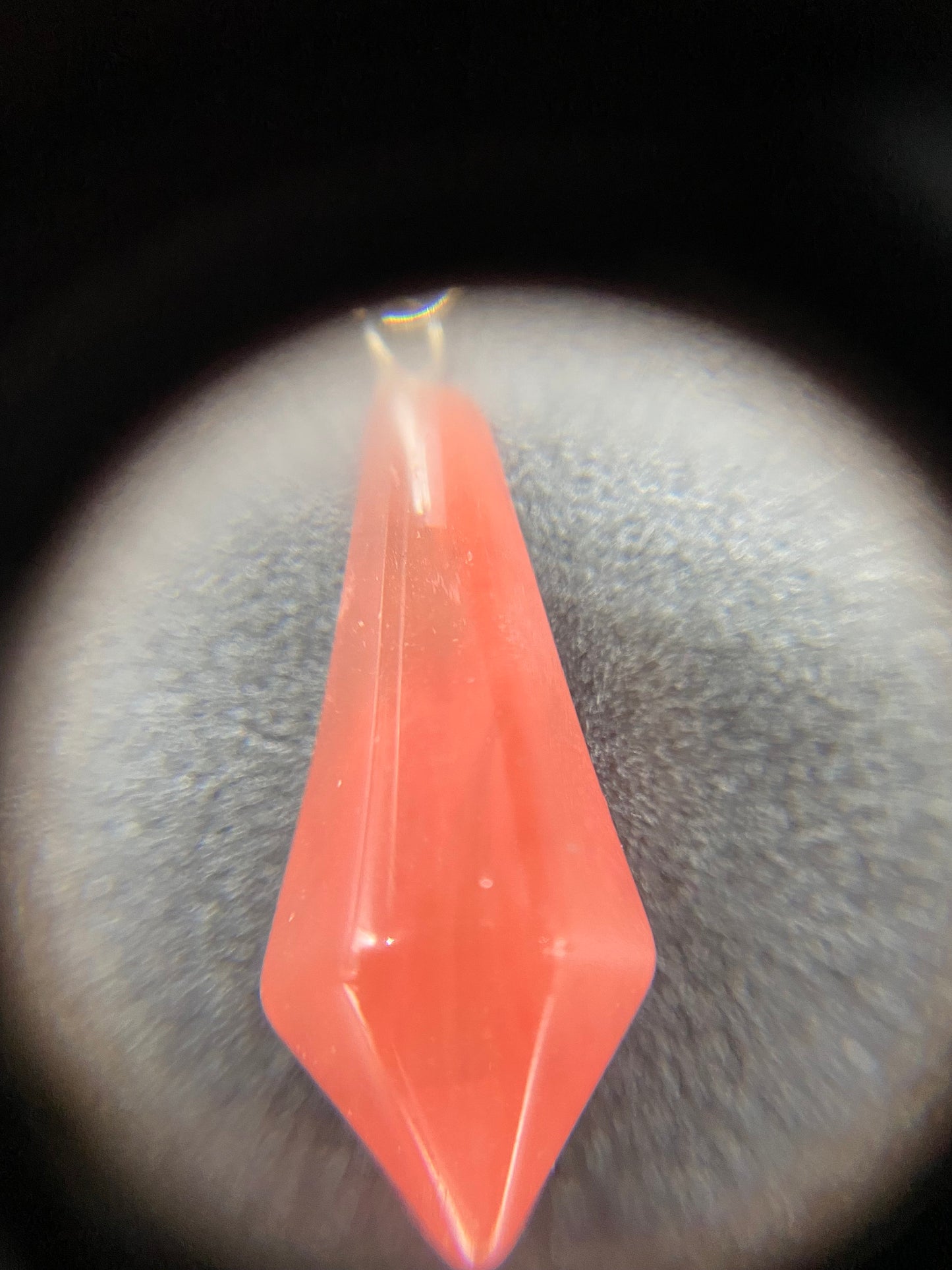 Strawberry Quartz Faceted Pendulum Pendant Sterling Silver Necklace