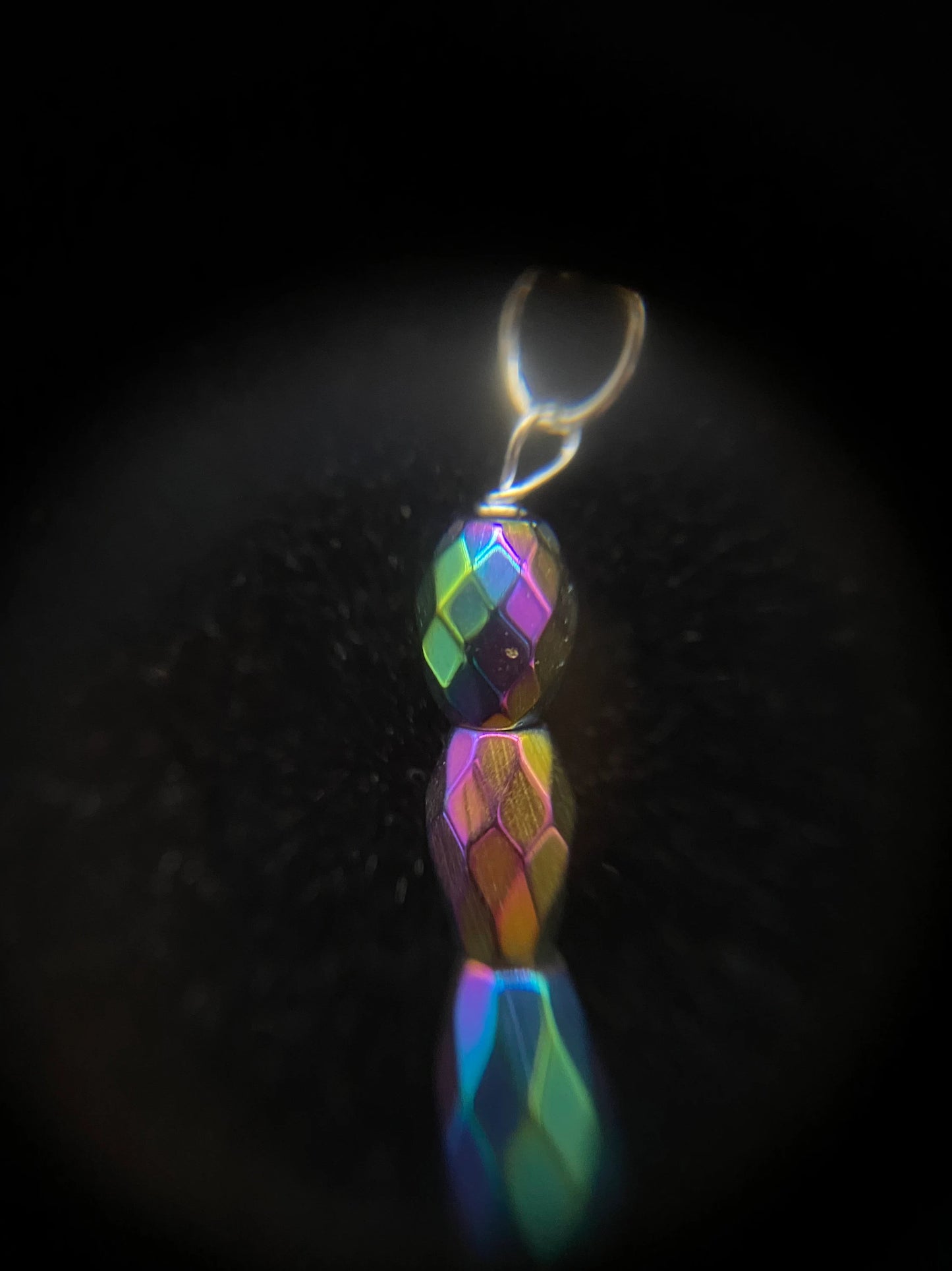 Rainbow Hematite Drop Sterling Silver Necklace