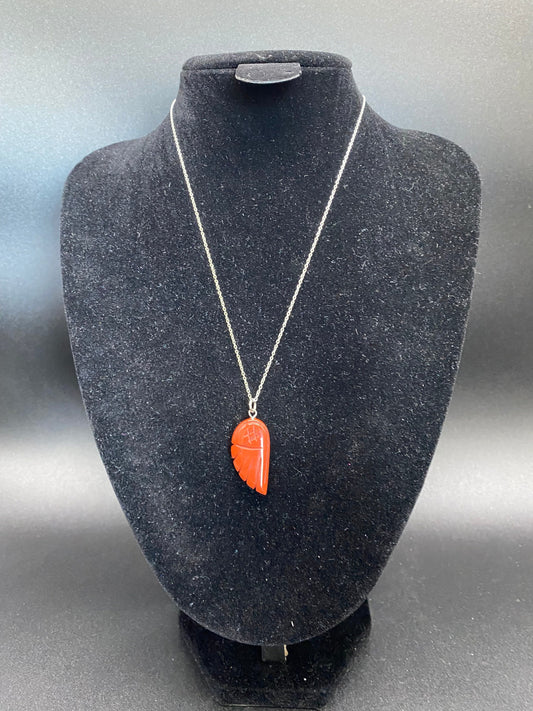 Red Jasper Angel Wing Sterling Silver Necklace