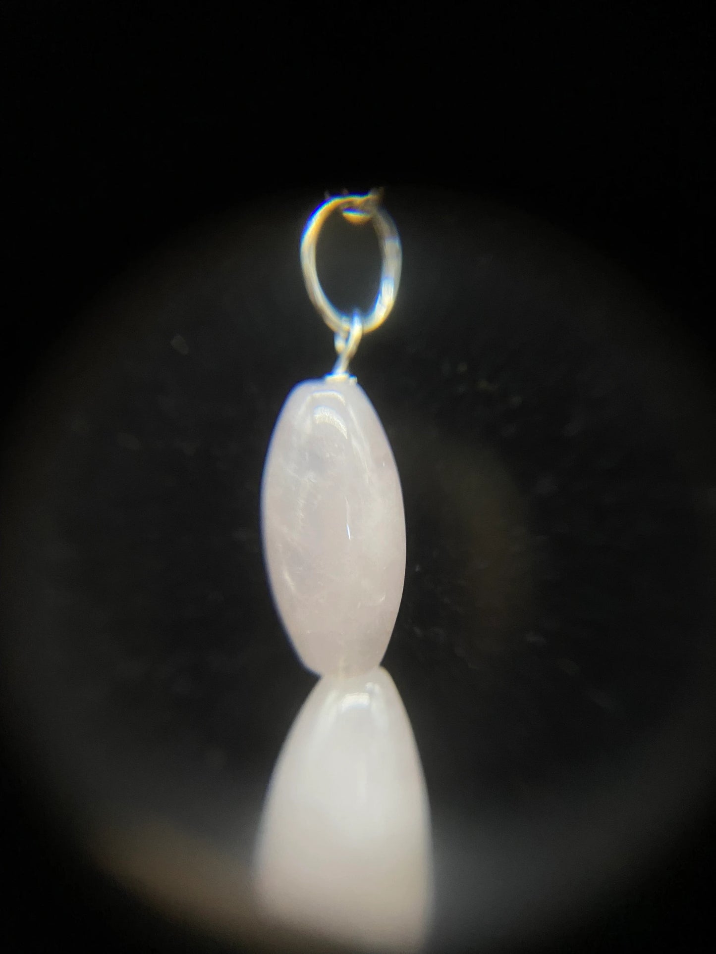 Rose Quartz 2-Bead Rice Drop Pendant Sterling Silver Necklace