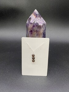 Smoky Quartz Bicones Drop Pendant Sterling Silver Necklace
