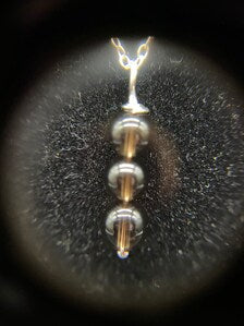 Smoky Quartz Bicones Drop Pendant Sterling Silver Necklace