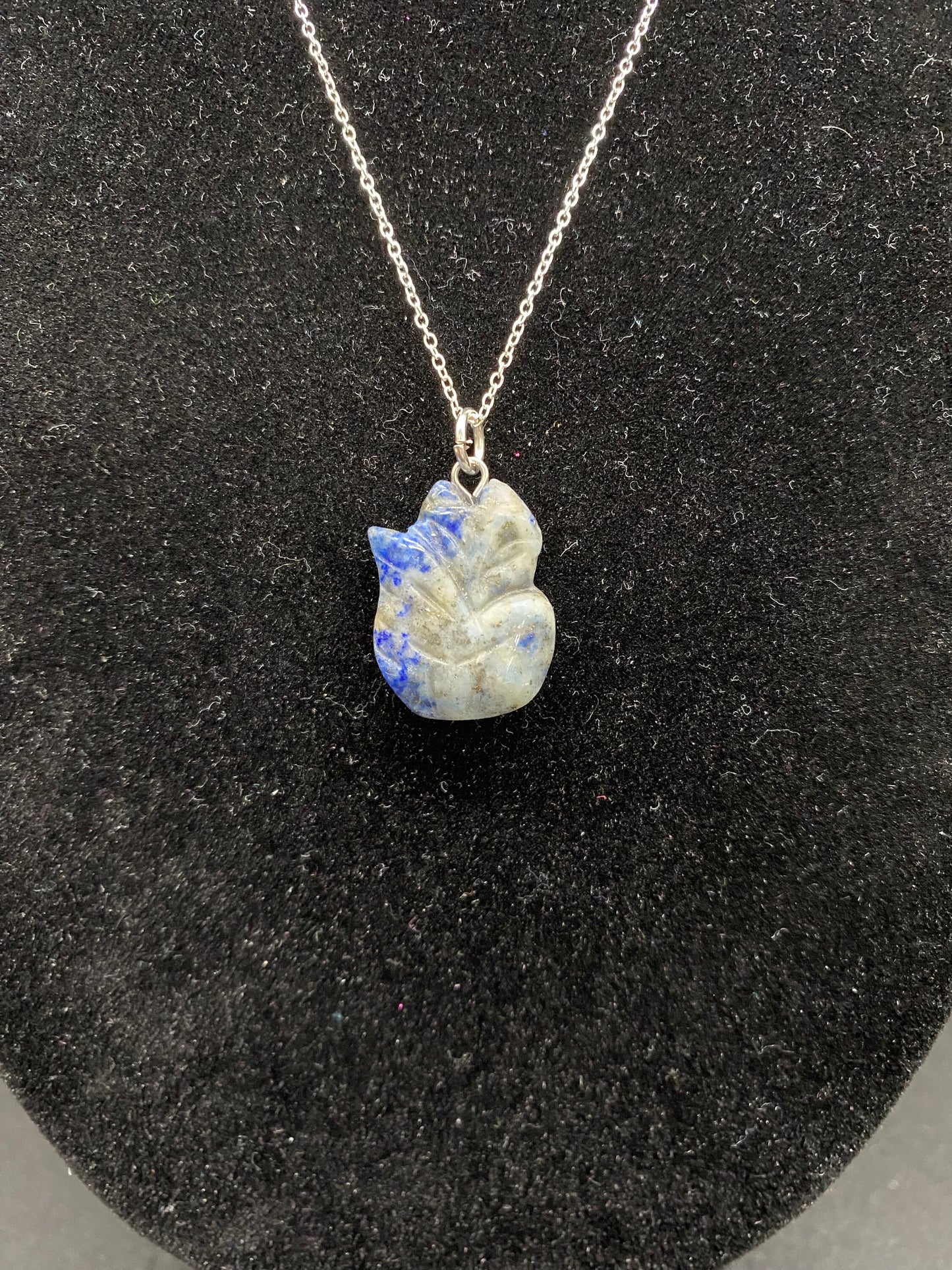 Sodalite Fox Sterling Silver Necklace