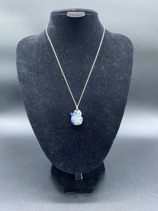 Sodalite Fox Sterling Silver Necklace
