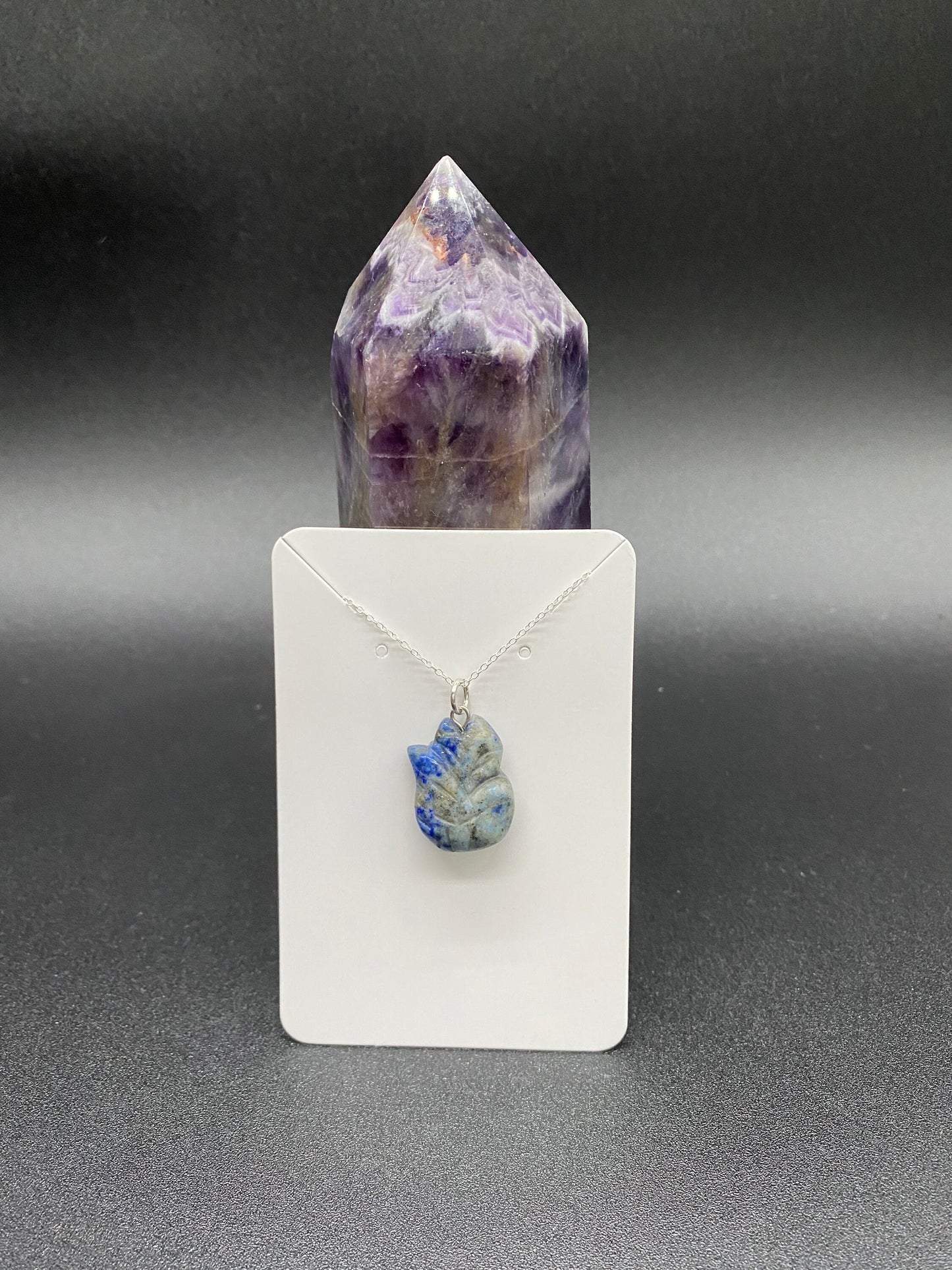 Sodalite Fox Sterling Silver Necklace