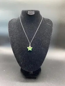 Ruby Zoisite Star Pendant Sterling Silver Necklace