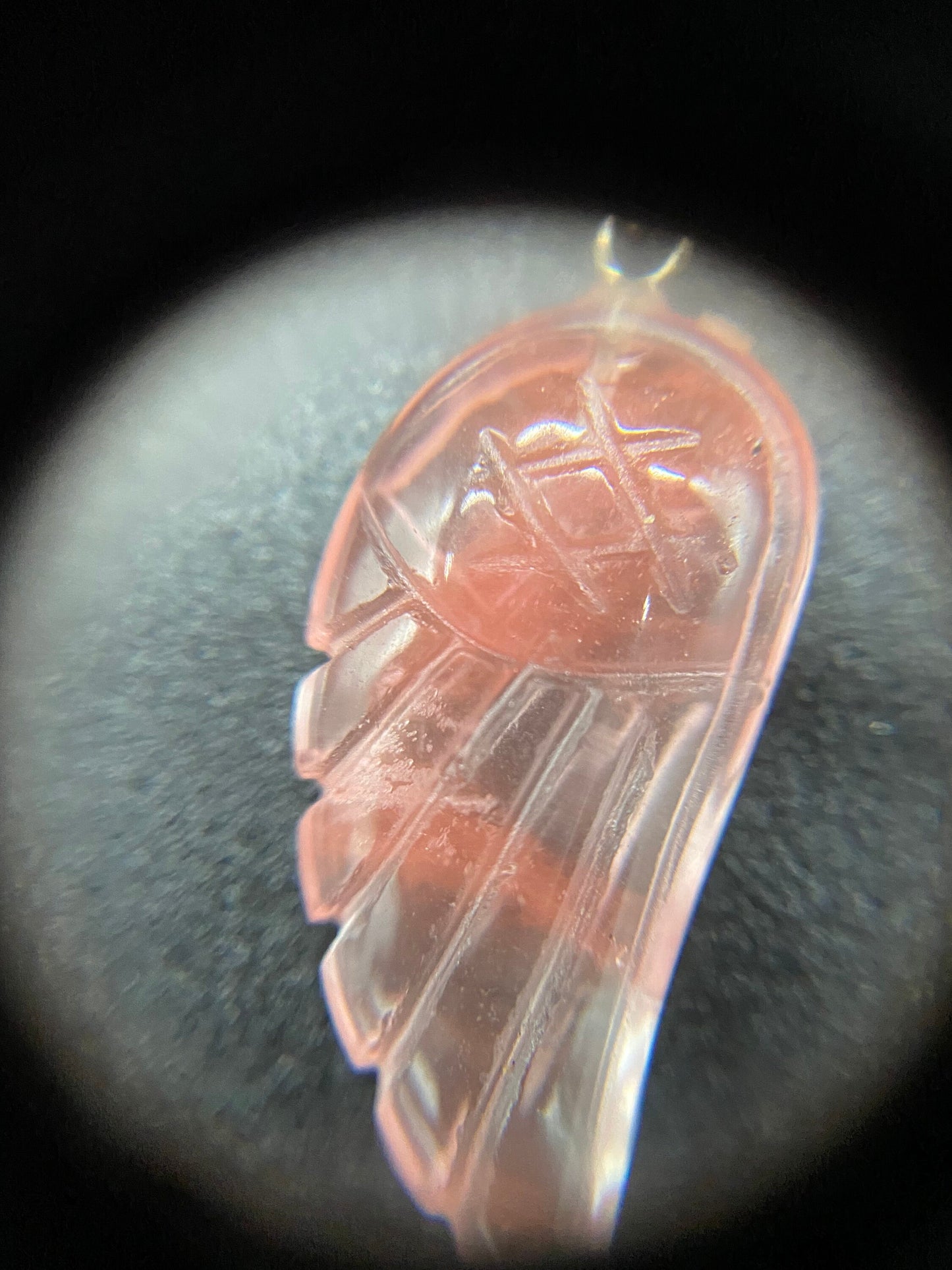 Strawberry Quartz Angel Wing Sterling Silver Necklace